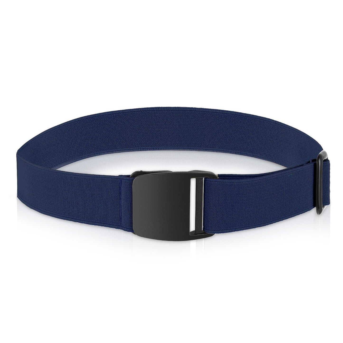 simarro Women's Dark Blue Stretch Belt, Adjustable Elastic ABS Buckle, 46~130cm/18.1~51.1in, for Jeans Pants Dresses