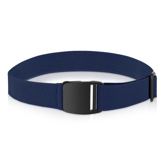 simarro Women's Dark Blue Stretch Belt, Adjustable Elastic ABS Buckle, 46~130cm/18.1~51.1in, for Jeans Pants Dresses
