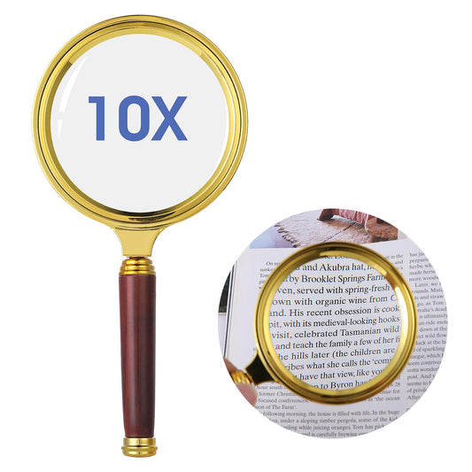 cobee 10x Reading Magnifying Glass, Handheld Magnifier Magnifier for learning The Elderly Reading Book Newspaper Reading, Insect and Hobby Observation