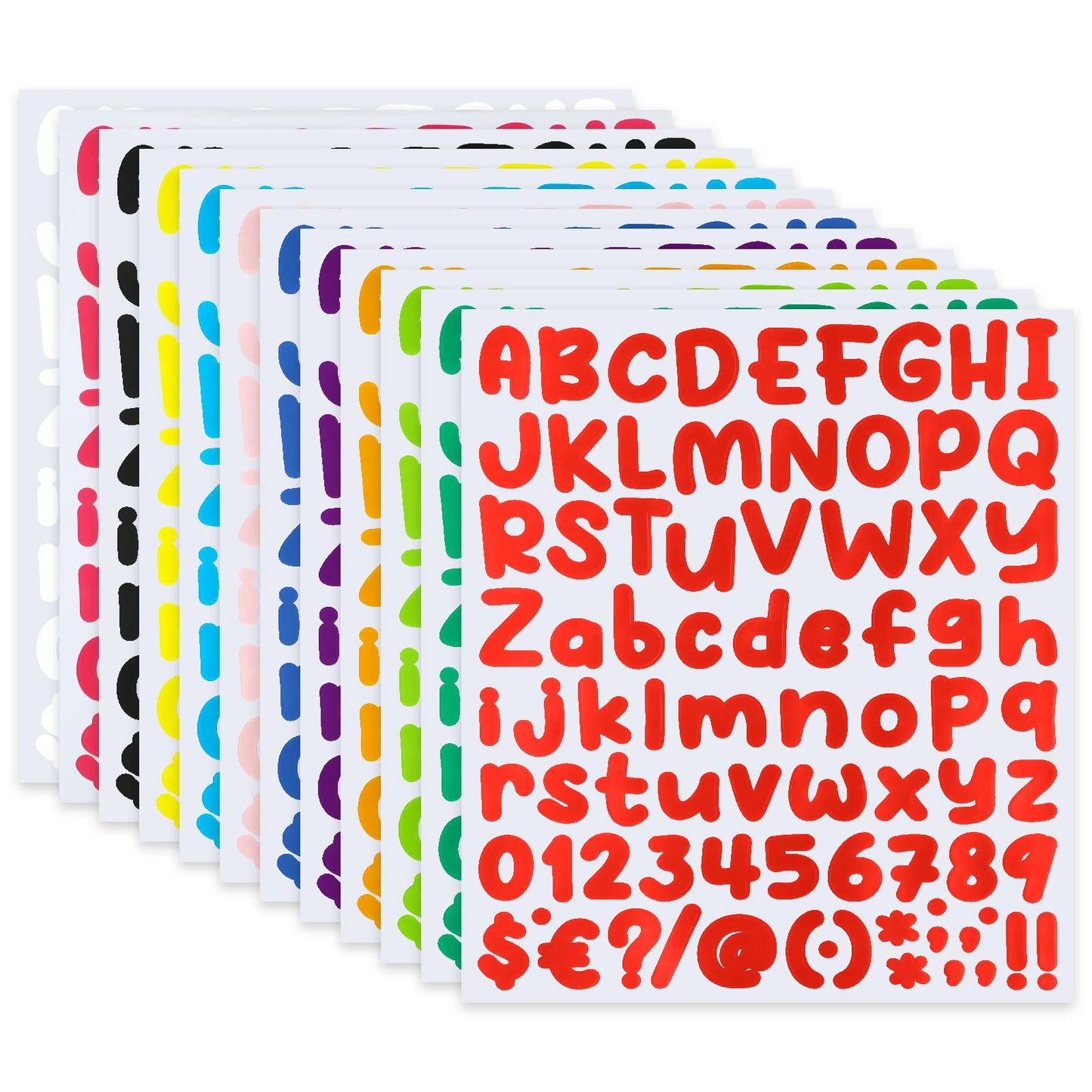 simarro 12 Sheets Letter Stickers, 1 Inch Vinyl Small Letter Stickers, 972 Pcs Self Adhesive Number and Alphabet Stickers, for DIY Crafts Art Making House Mailbox Window Door Sign Address (Style A)