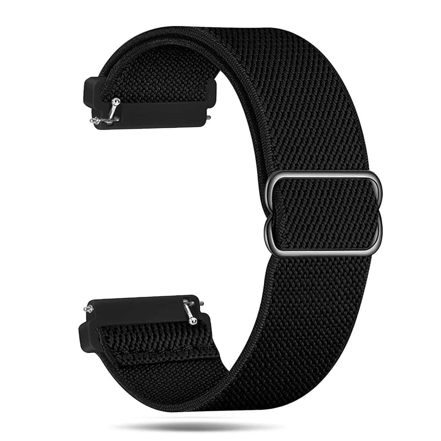 cobee Elastic Nylon Watch Strap, 20mm Nylon Weave Sport Band, Universal Watch Replacement Strap, Adjustable Braided Stretch Replacement Wristband, Braided Elastic Straps for Ladies Women (Black)