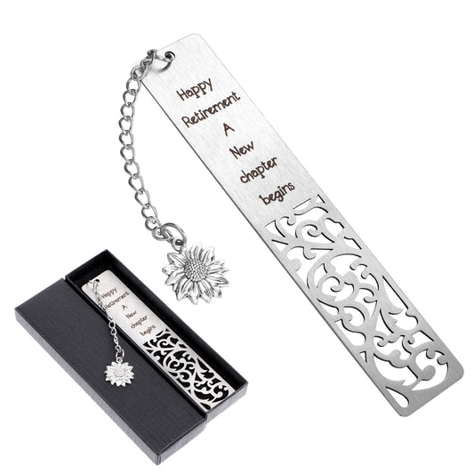 AOZUO Happy Retirement Bookmark, Retirement Gifts for Women Men Enjoy The Next Chapter Bookmarks with Gift Box for Grandmom Friends Mom Teacher Nurses Coworker Employee Thanksgiving Gift