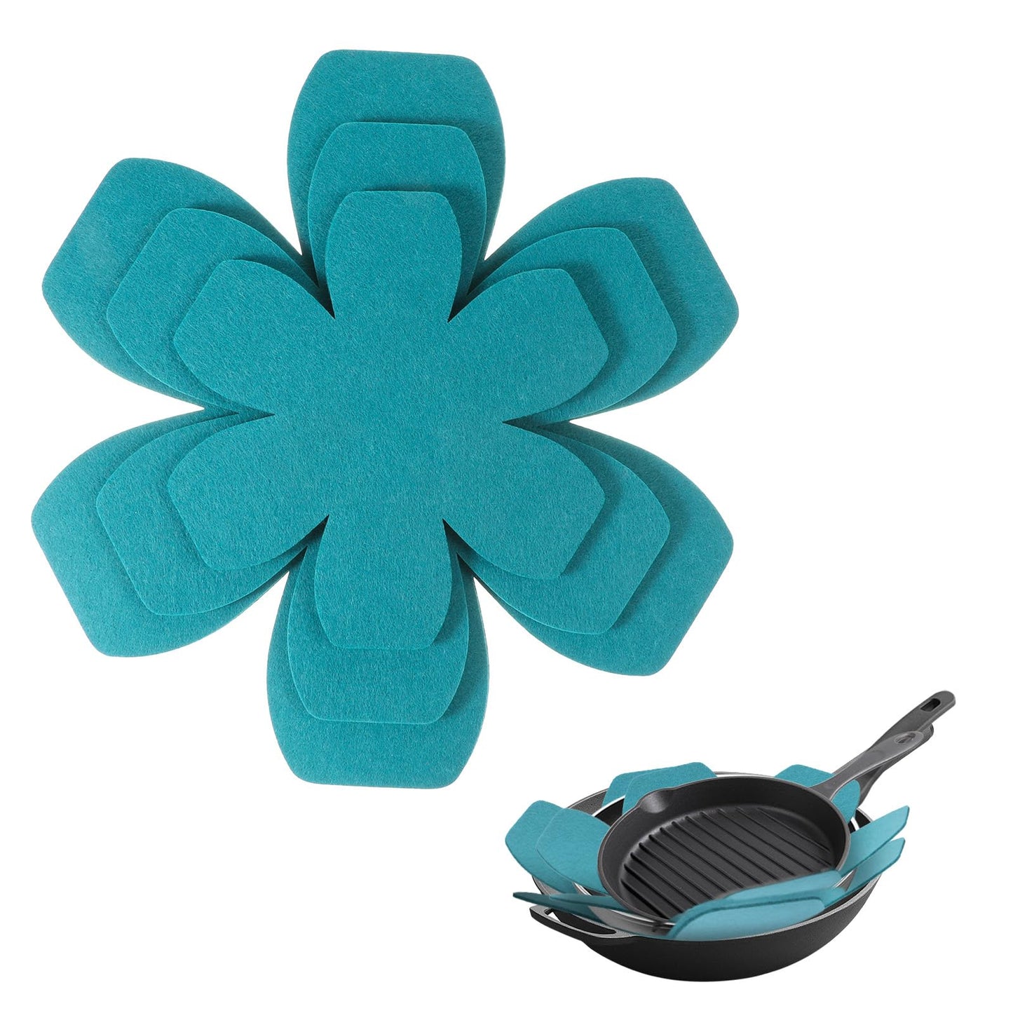 TIESOME Pot Pan Protectors, 6PCS Felt 3 Different Sizes Larger & Thicker Pot Protectors for Stacking Felt Pan Protector Pads Non Stick Pan Dividers Pan Separators Pads 9.84/7.87/5.9 Inches