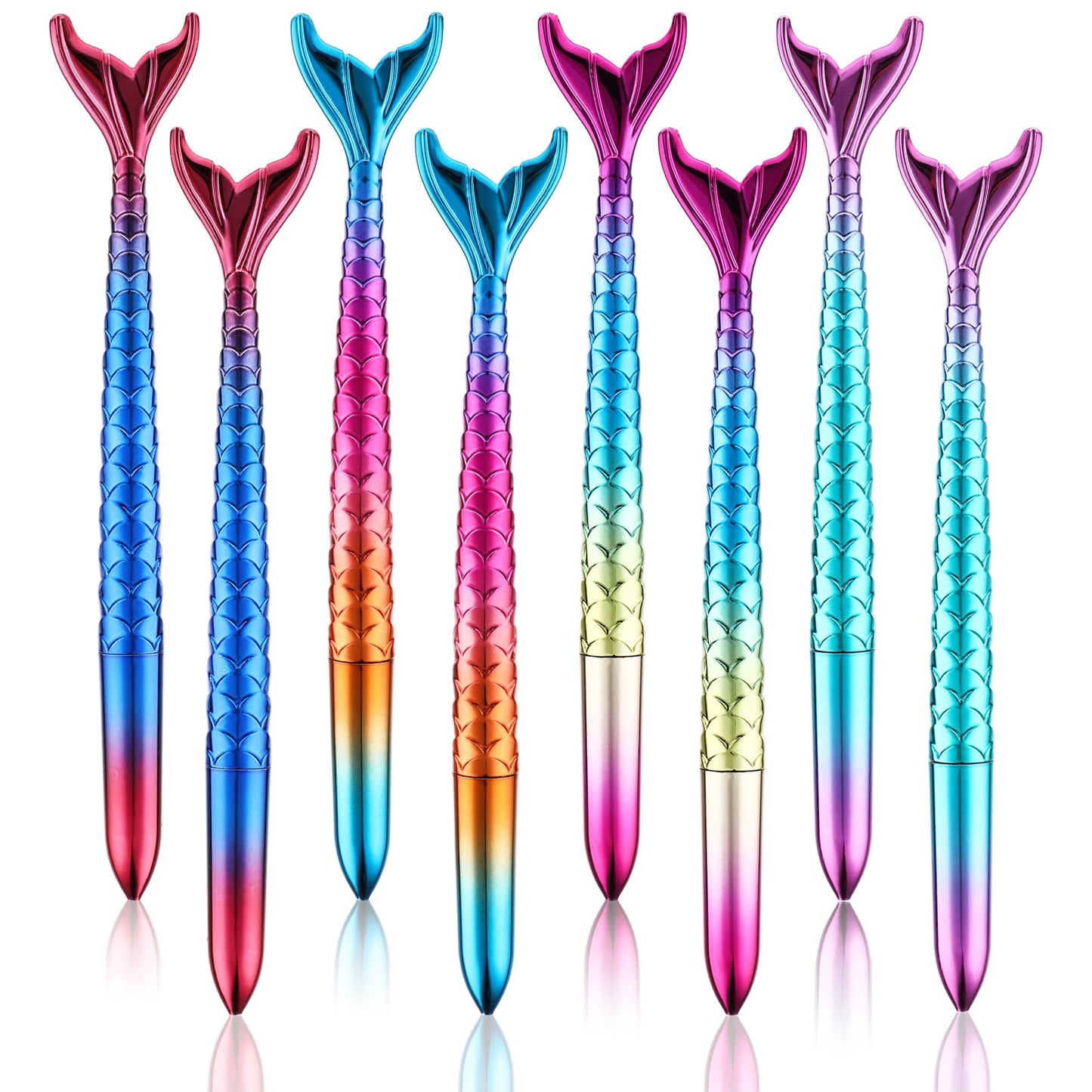 TIESOME 8Pcs Cute Fishtail Gel Pens, 0.5mm Fish Tail Styling Ballpoint Pens Creative Writing Pen Black Ink Gel Pens Quick-drying Ink for Birthday Gift Office School Stationery Supplies
