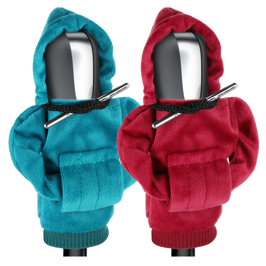 Andibro Hoodie Car Gear Shift Cover, 2Pcs Funny Universal Shift Knob Cover Car Shifter Stick Protector Car Shifter Hoodie Decoration Fashionable Automotive Interior Accessories Mini Shifter Hoodie(B)