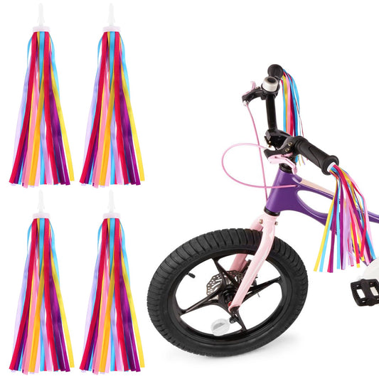 AOZUO 2 Pair Bike Tassels, Bike Streamers for Girls Scooter Tassel Bike Streamer Bicycle Streamer Ribbons Accessories Handlebar Colorful Bike Decorations for Boys Girls(Multicolor)