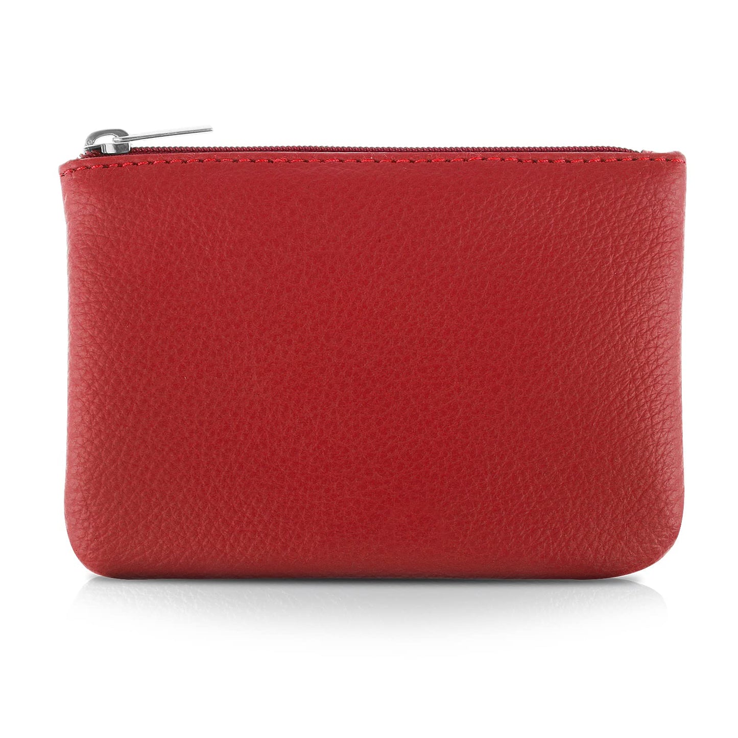 TIESOME Coin Purse, PU Lychee Pattern Zipper Coin Purse Portable Coin Purse Mini Change Wallet for Women Coin Pocket Mini Money for Women Credit Card ID Key Headset Lipstick (Red)