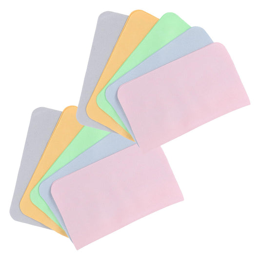 MBAIYO 10 Pcs Shammy Microfiber Cleaning Cloth for Glasses, 6x7 Inch Assorted Colors Cleaning Cloths for Glasses Soft Absorbent Suede Cloth for Eyeglasses Phone Screens Lenses