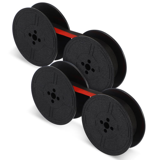 BOHUIZ 2Pcs Universal Typewriter Ribbon Twin Spool Classic Vintage Typewriter Ink Ribbon Twin Spool Replacement Pack for Most Typewriter (Red and Black)
