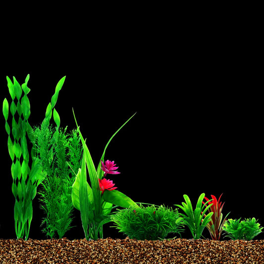 cobee Aquarium Decoration Plants, 7pcs Artificial Plastic Plants, Resin Fish Tank Ornament Plant Decoration, Green Aquarium Plants, Vivid Simulation Fish Tank Decorations, Lifelike Fake Aquatic Plants