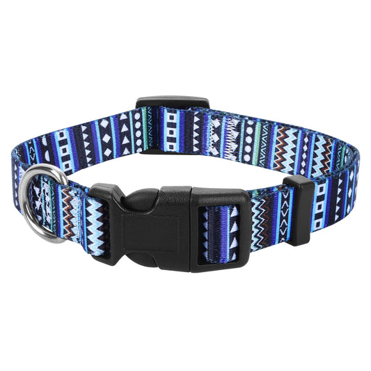 Molain Nylon Dog Collar, Adjustable Puppy Collars with Patterns, Soft Comfy Cat Collar, Pet Collars for Small Medium Large Dogs
