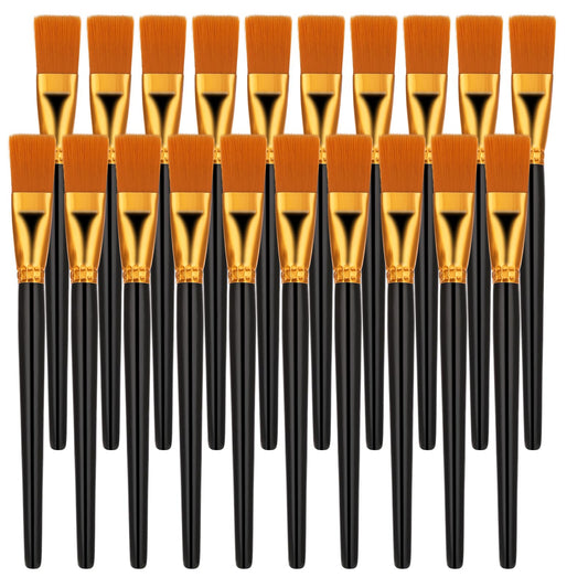simarro 20 Pcs Flat Brush Set, 1 Inch Wide Watercolor Brushes Oil Painting Brushes, Big Paint Professional Brushes for Kids, Art Painters, Students Graffiti, Gouache, Acrylic Painting, Oil Painting