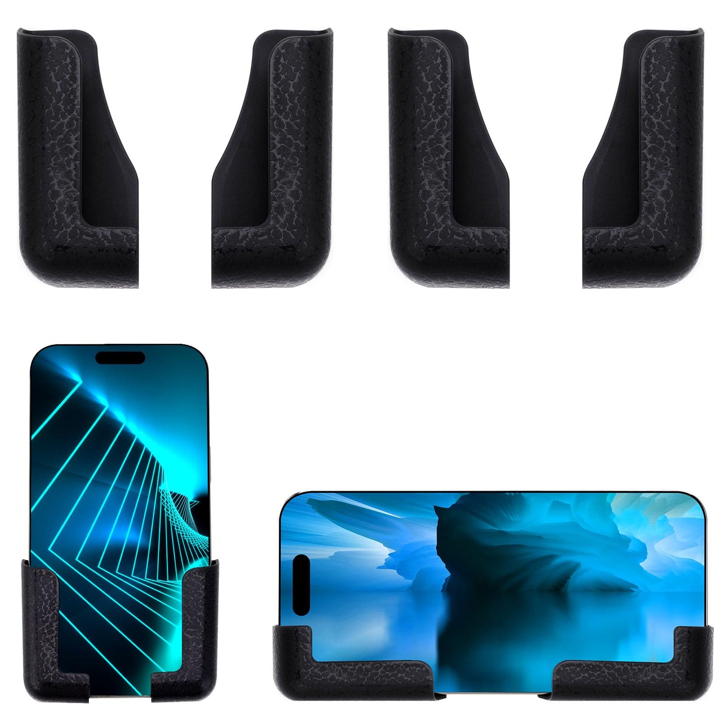 Bewudy 2Pair Multifunctional Mobile Phone Bracket, Self Adhesive Dashboard Mount Car Phone Holder, Adjustable Phone Holder, Car Phone Holder Mount for Car Back Seat, Wall, Home