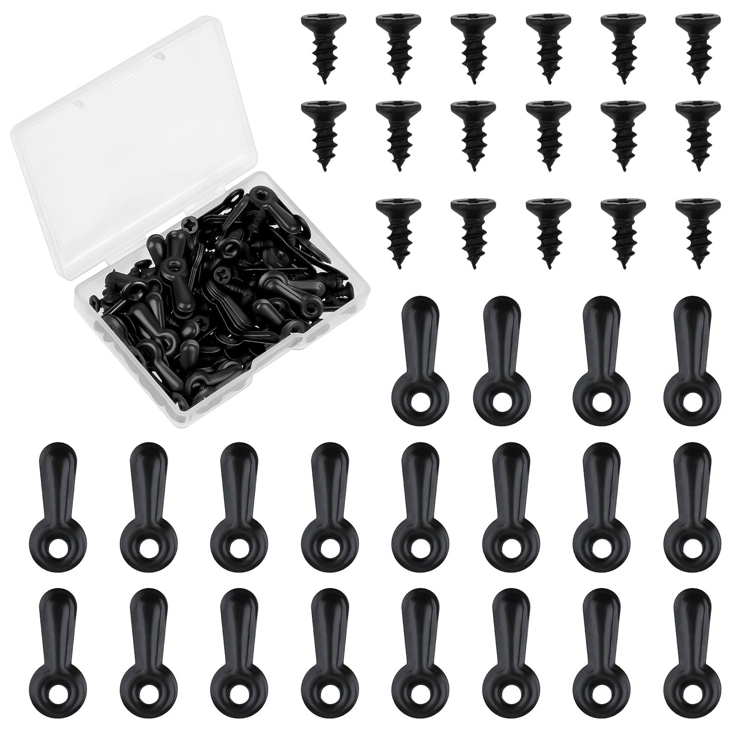 Molain Pcs Frame Picture Turn Button Fasteners Set, Picture Frame Hardware Backing Clips Black Hardware Backing Clips wif Screws for Hanging Drawing Picture Art Photo(100)