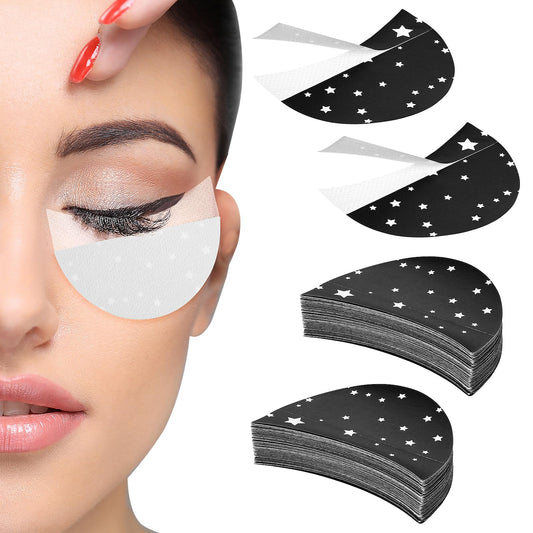 Amaxiu 220Pcs Eyeshadow Shields, Eyeshadow Pad Stencil Lint Free Under Eye Pad Prevent Makeup Residue Half-Moon Shape Eyeshadow Patches Shields for Eyeliner Eyelash Extensions Lip Makeup(Black)