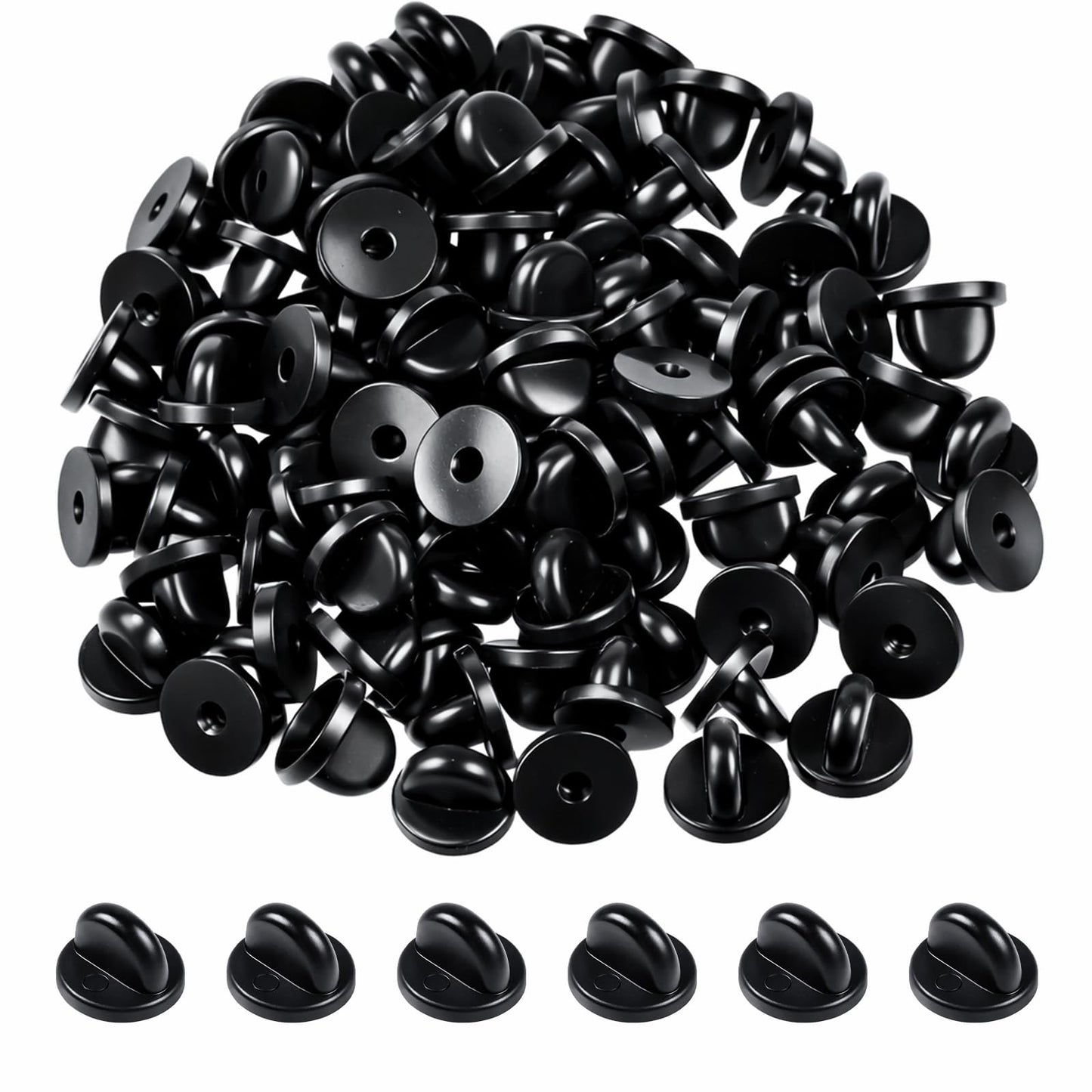 JJUNW 100 PCS Rubber Pin Back, PVC Rubber Pin-Backs, Lapel Pin Backs Pin-Safety Backs for Brooch for Craft Making