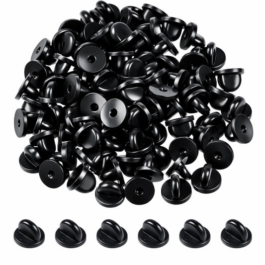 JJUNW 100 PCS Rubber Pin Back, PVC Rubber Pin-Backs, Lapel Pin Backs Pin-Safety Backs for Brooch for Craft Making