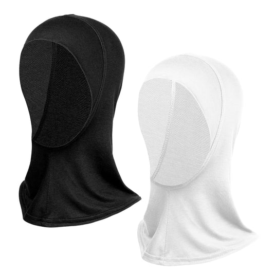 Molain 2Pcs Hijab Caps for Women, Hijab Headscarves Stretchy Hijab Bottom Caps Elastic Hijab Underhead Scarves Full Coverage Breathable Hijab Caps (White+Black)