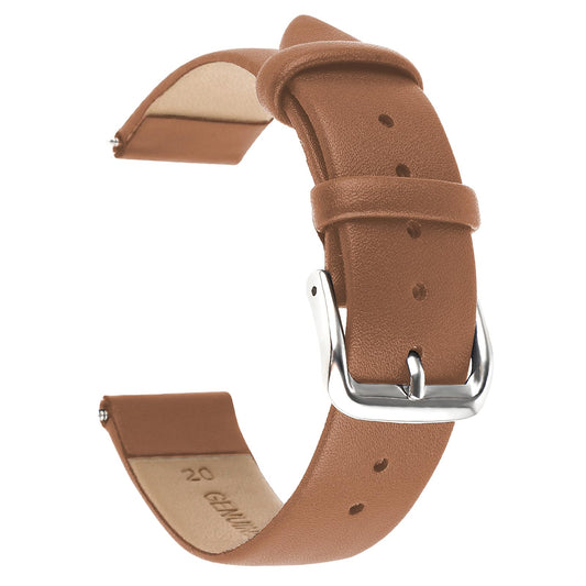 Amaxiu Vintage Leather Watch Band, Soft Calfskin Watch Strap Quick Release Universal Replacement Watchbands with Stainless Steel Silver Buckle 18mm 20mm 22mm for Men Women(20mm, Light Brown)