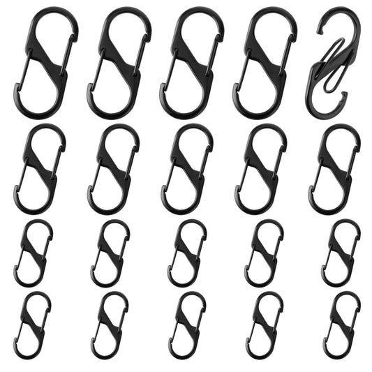 TIESOME 20PCS Anti Theft Zipper Clips, 4 Sizes Anti Theft Deterrent Zipper Locks Zipper Pull LocksTheft Deterrent Backpack Zipper Lock Clip S Shaped Mini Zipper Pull Replacement Clips for Backpacks