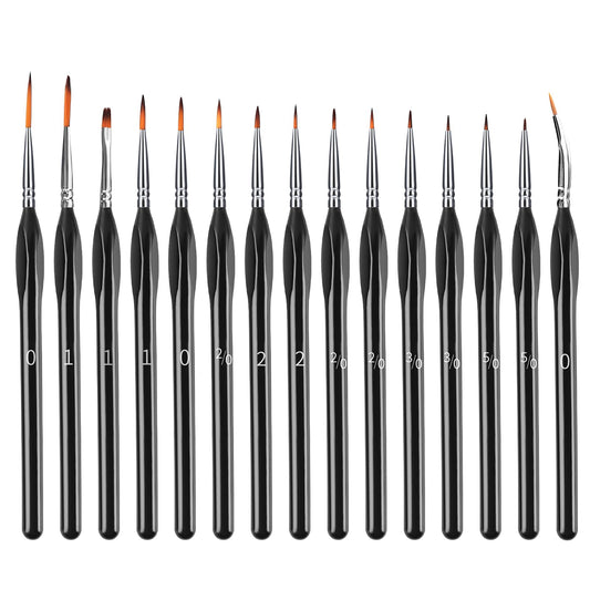 Molain 15 Pcs Fine Detail Paint Brushes, Art Paint Brush Set with Triangular Handles, Miniature Paint Brushes, Pointed Tip Artist Paintbrush for Acrylic,Oil,Watercolor,Face,Nail,Scale Model Painting