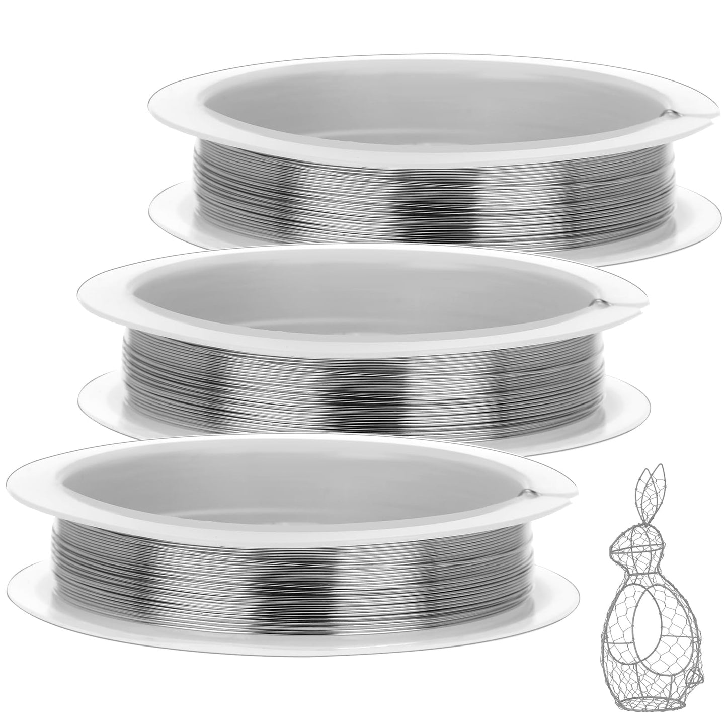 Bewudy 3 Rolls 0.3mm Copper Craft Wire for Jewelry Making, Bailing Wire Snare Wires for Craft (56 Feet/Roll)
