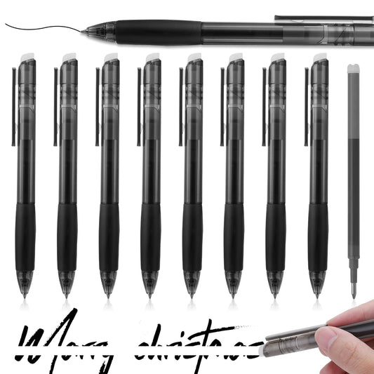 Bewudy 8 Pack Erasable Gel Pens, Retractable Pens Fine Point 0.5 mm Black Ink Pens, Eraser Writing Pens Gel Ink Roller Ball Pens Home Office Stationery Party Gift