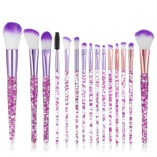 AOZUO 15 Piece Makeup Brush Set, Make-Up Brush Set, Professional Foundation Sparkles Powder Brush Powder Eyeshadow Concealer Highlight Beauty for Women Foundation Blush