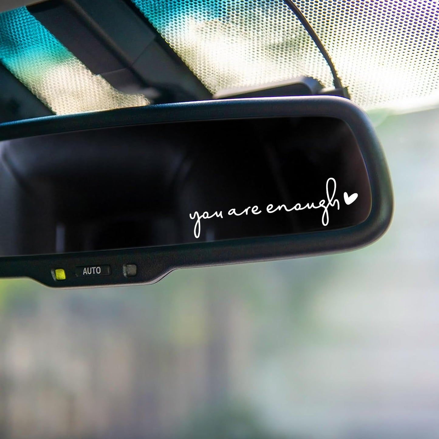 AOZUO Pack of 4 Stickers, You Are Enough Rear View Mirror Sticker, Car Window Sticker, Self Affirmations, Cosmetic Mirror Sticker for Women, Water Bottle, Laptop, Bumper, Car Accessories, Gifts