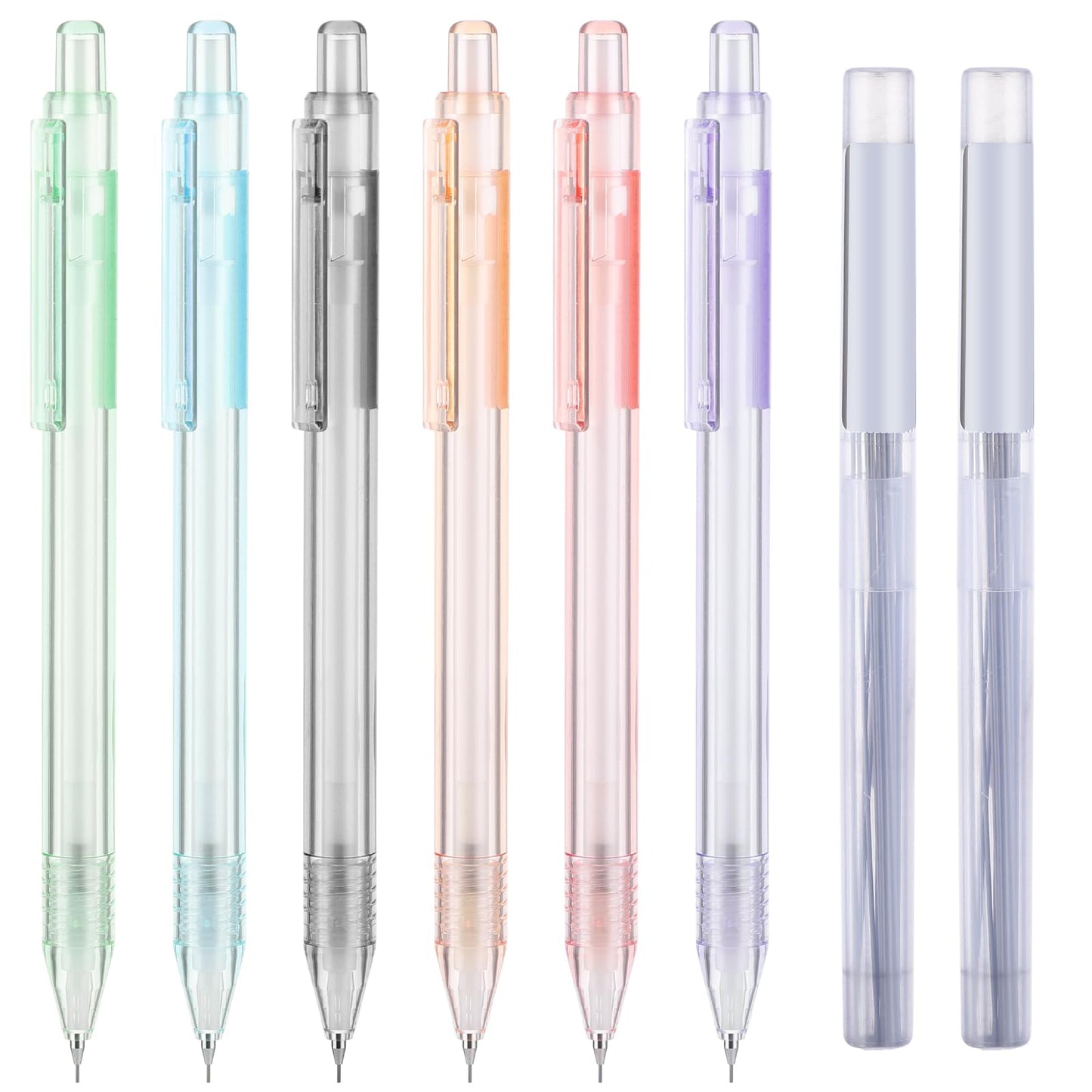 simarro Cute Mechanical Pencil Set, 6 Pcs Pastel Mechanical Pencils 0.5mm with 2 Boxs HB Pencil Refills, Aesthetic Mechanical Pencils College School Supplies for Teen Girls Writing