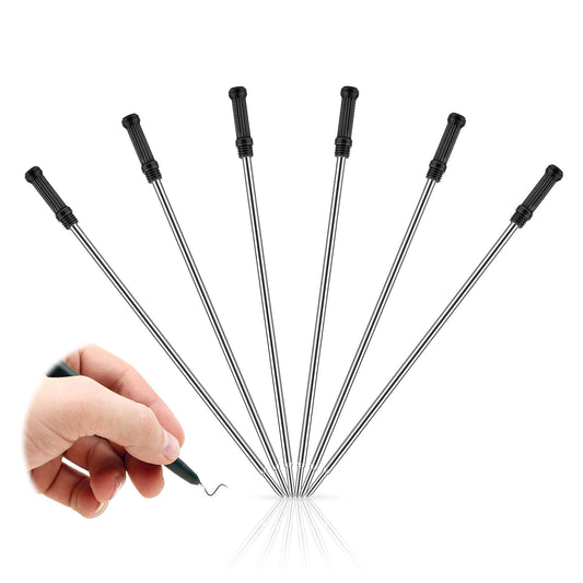 Andibro 6pcs Universal Ballpoint Pen Refill, Replaceable Ink Pen Refills 1.0mm Standard Medium Point Rollerball Metal Refills Suitable for Most Ball Point Pen(Black)