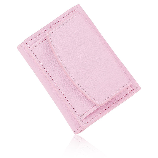 Giantree Women Trifold Small Wallet with Coin Compartment, Compact Soft Leather Purse Credit Card Holder Wallet Mini Pocket Coin Purse for Girls and Ladies Fashion Wallet(Pink)