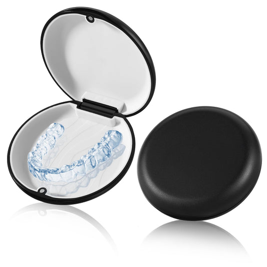 AOZUO 2 Pieces Bracket Box, Retainer Pouch, Tooth Rail Box, Orthodontic Mouth Guard, Pouch with Magnetic Closure, Soft Silicone Lining, Aligner Pouch for Women, Men, Teens and Adults