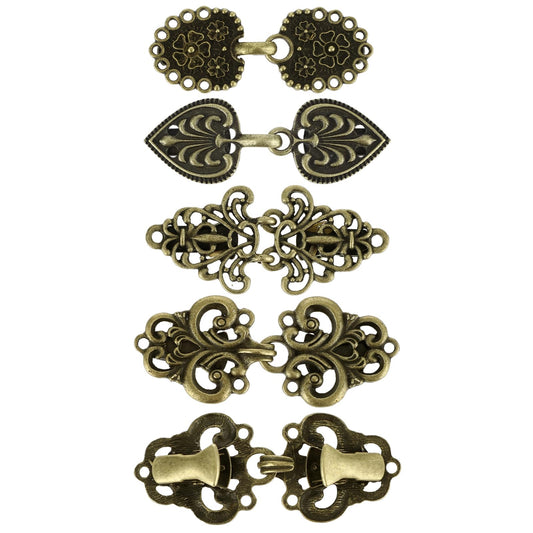 Jeffdad 4 Pcs Vintage Cardigan Sweater Clips, Sweater Clasps And Closures For Cardigans, Sweater Clips for Cardigans to Hold Sweater Together, Shirts Dress Brooch Clips for Women Girl(Bronze)