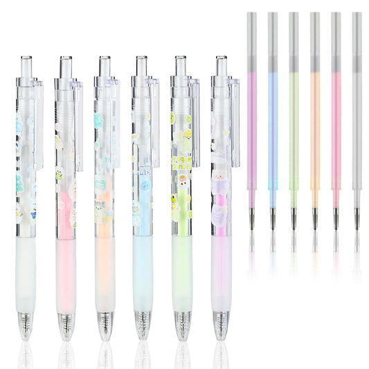Jeffdad 6 Pcs Ball Point Glue Pen, Quick Dry Glue Pen for Kids, Adhesive Fine Point Glue Pens for Card Caking, Dot Glue Pen for Boy Girl Scrapbooking Foil Calligraphy Craft Supplies