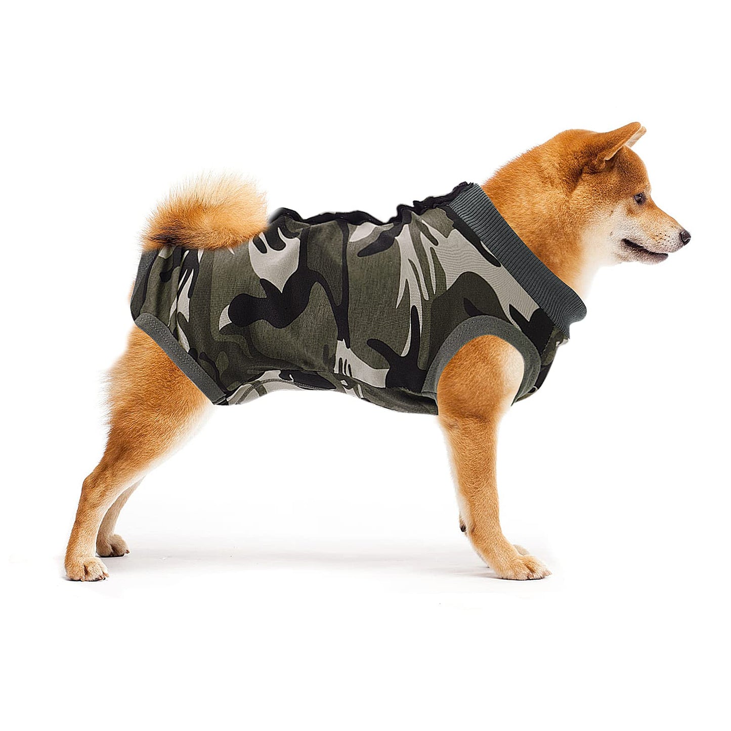 Cobee Dog Recovery Suit, Puppy Wounds After Surgery for Male/Female Dog, Dog Abdominal Wound Protector Pet Surgical Snugly Suit After Surgery for Small Medium Dogs (S Size, Camo)