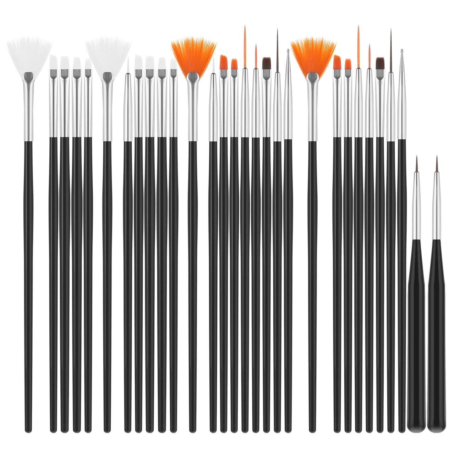 AOZUO Pack of 30 Gum Paste Kitchen Brushes, Cake Decorating Brush Set Cake Painting Food Brush Fondant Tool DIY Pastry Brush Baking Biscuits Cake Colour Icing Pastry for Bakeries