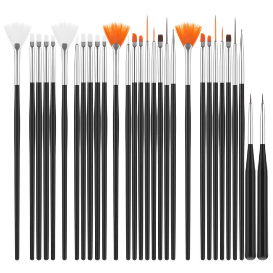 AOZUO Pack of 30 Gum Paste Kitchen Brushes, Cake Decorating Brush Set Cake Painting Food Brush Fondant Tool DIY Pastry Brush Baking Biscuits Cake Colour Icing Pastry for Bakeries