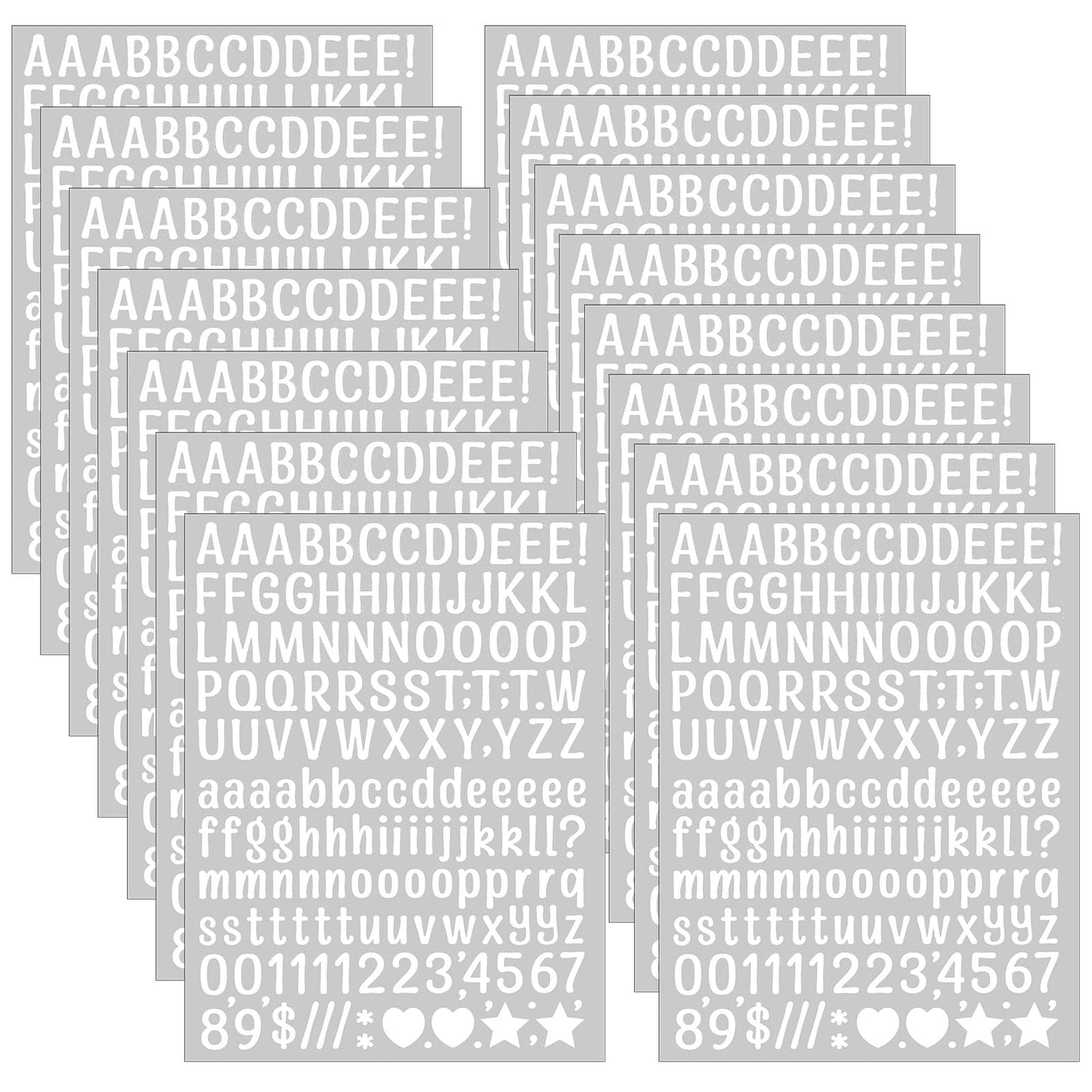 Amabro 15 Sheets Letter Stickers, 2460 Pieces Self-Adhesive Vinyl Letters Numbers Set, Weatherproof for Mailbox Signs, DIY Scrapbook Crafts