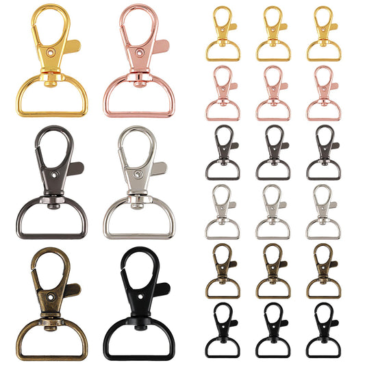 Bewudy 18 Pcs Swivel Clasps Lanyard Snap Hook, Key Chain Clip Hooks, Metal D Ring Clip Lanyard Hardware for Keychain Making, Lanyard Making, Purse Hardware, DIY Craft