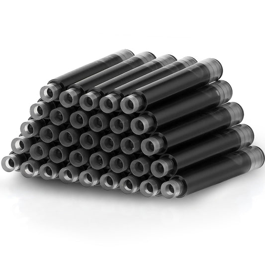 Amaxiu 36 Pcs 3.4mm Fountain Pen Balck Ink Cartridges, Fountain Pen Ink Refills International Standard Compatible with 3.4 mm Bore Diameter Calligraphy Pen Fountain Pen(Black)