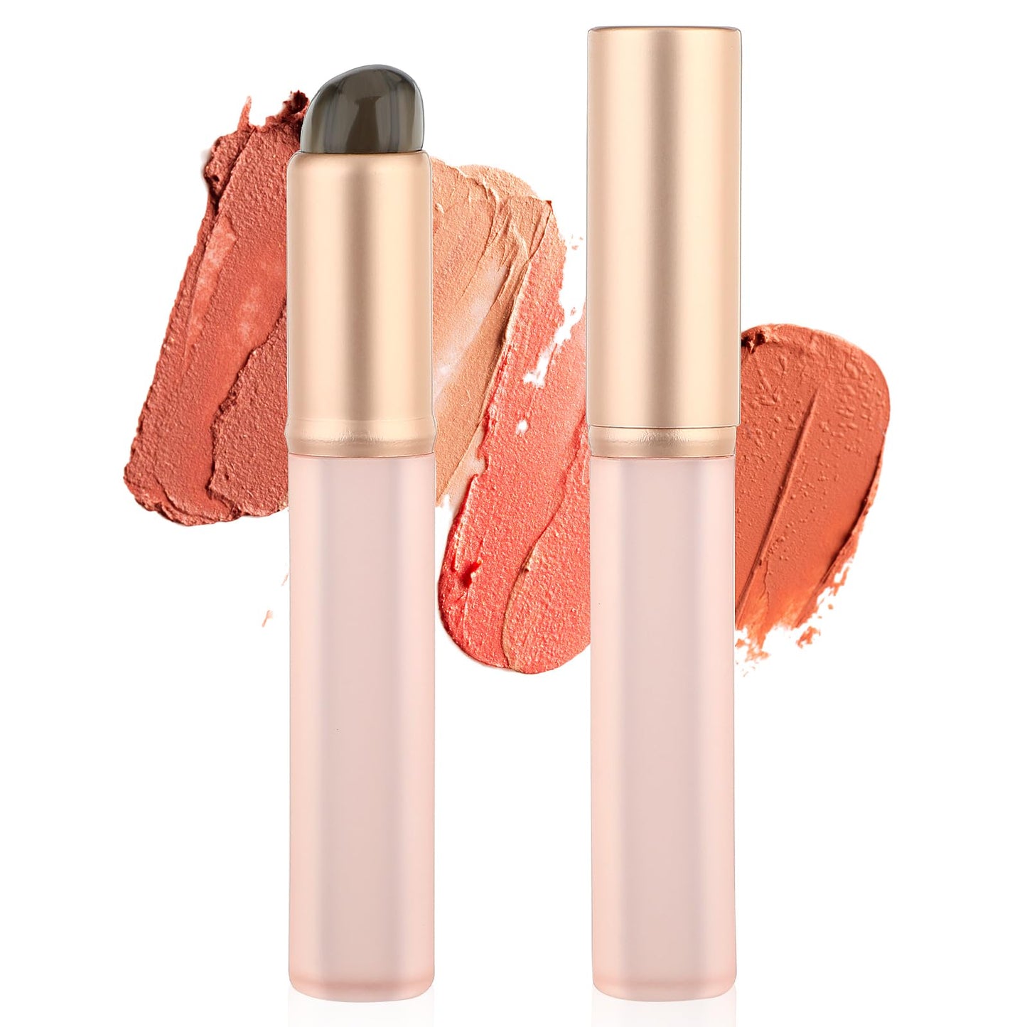 Amabro 2pcs Silicone Lip Brushes, Reusable Lipstick Applicator with Dust Covers for Lip Gloss Balm, Lip Oil, Lip Mask Portable Travel Mini Brush Head Makeup Tool for Concealer, Eyeshadow, Blush, Nail