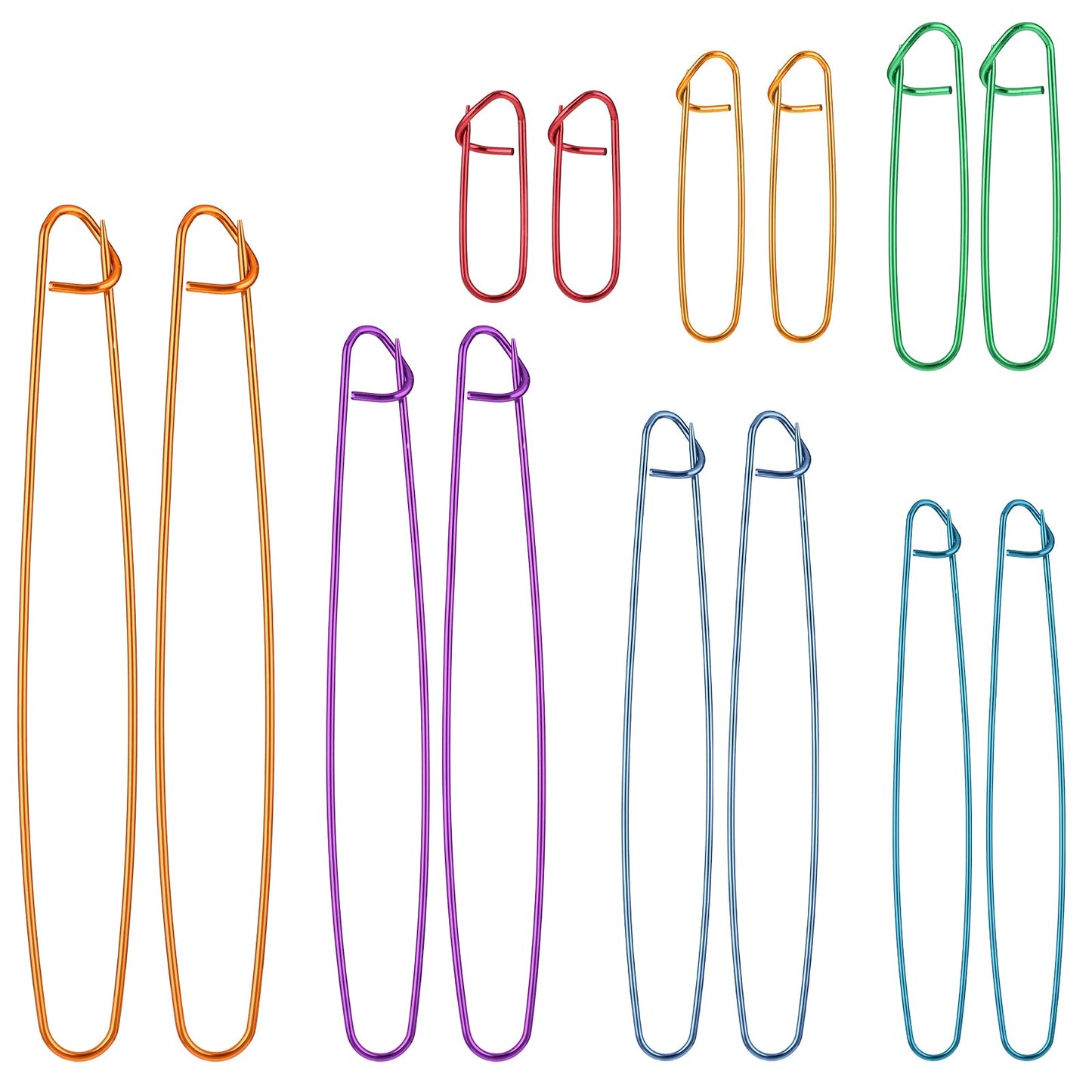 Yuanchu 14-Piece Knitting Stitch Holder Set, 7 Sizes Knitting Accessories, Yarn Stitch Holder, Crochet Hooks, Stitch Marker, Stitch Stopper, Knitting Safety Pins for Blankets, Scarves, Knitting