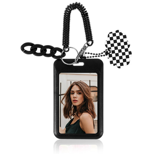 AOZUO Kpop Photocard Holder, Kpop Photo Card Holder, ID Card Badge Holder for Idol Album, Cards, Bank, Photo Student Bus Card Pendant, Key Ring, Protective Photo Case