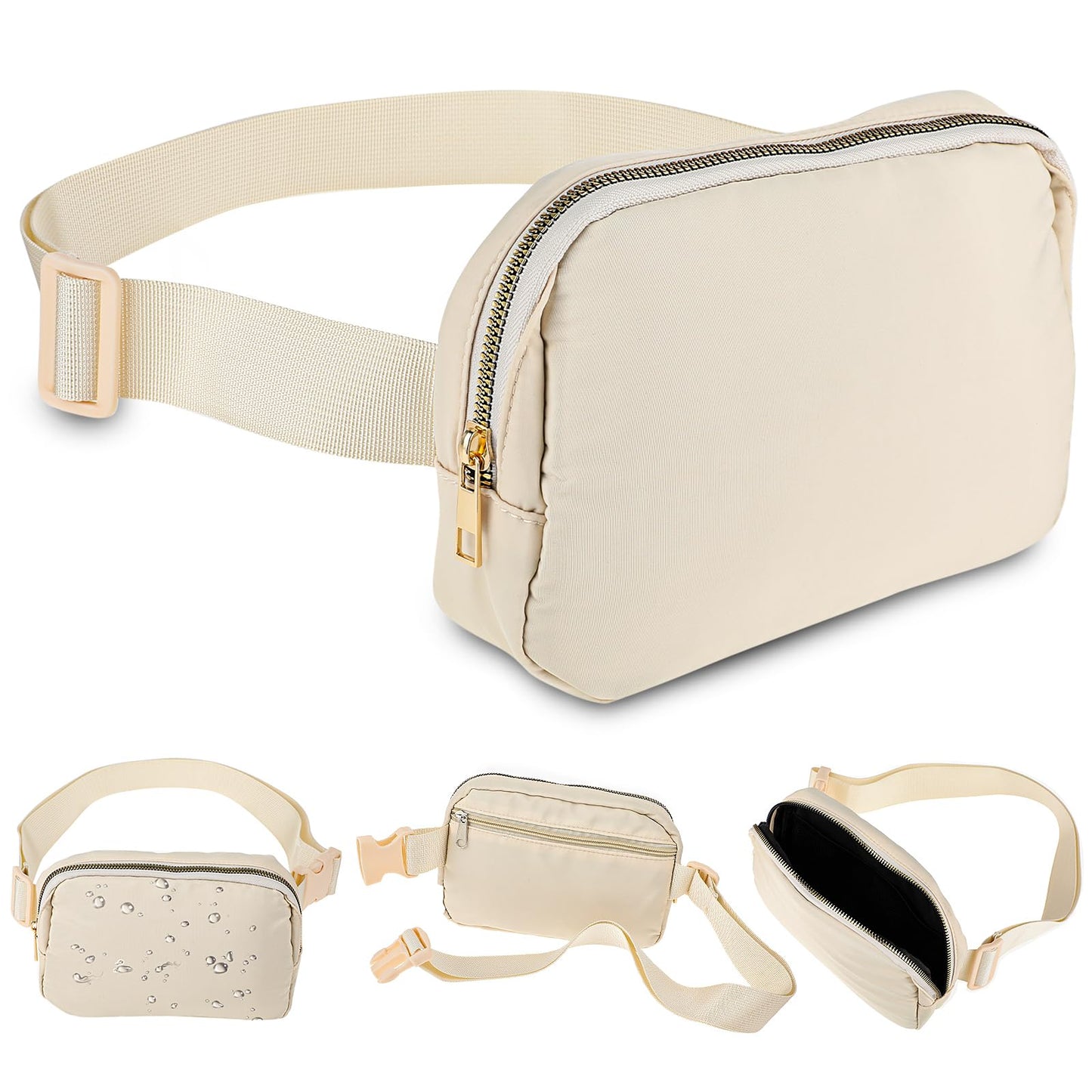 Amaxiu Crossbody Belt Bag for Women Men, Waterproof Sling Bags Cross Body Fanny Pack, Mini Waist Packs Purses with Adjustable Straps for Running, Hiking, Dog Walking, Travelling, Workout(Khaki)