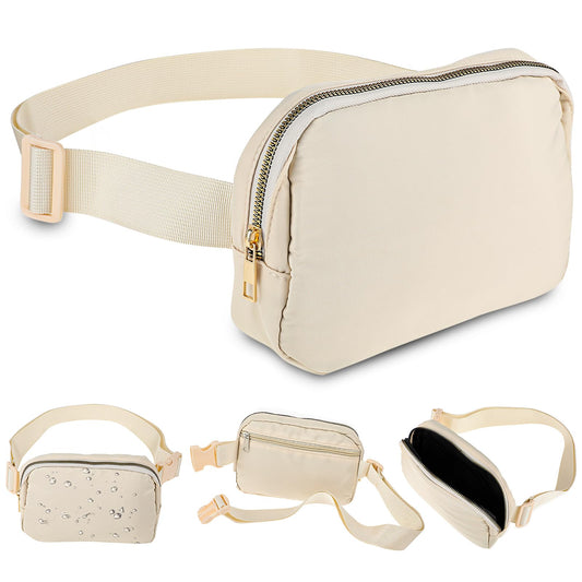 Amaxiu Crossbody Belt Bag for Women Men, Waterproof Sling Bags Cross Body Fanny Pack, Mini Waist Packs Purses with Adjustable Straps for Running, Hiking, Dog Walking, Travelling, Workout(Khaki)