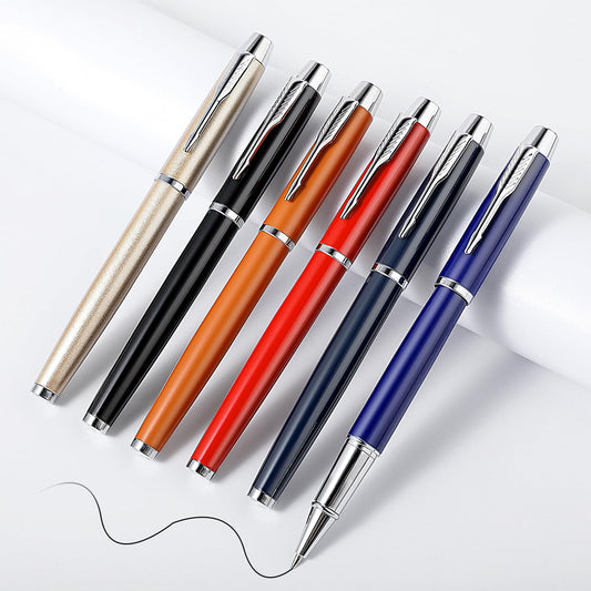 Amaxiu 6 Pcs Metal Rollerball Pen, Ballpoint Pens, 0.5mm Black Ink Refill Business Ballpoint Pen Aluminum Personalized Colored Pen Holders Best Ball Pen Gift Set Executive Nice Pens for Men Women