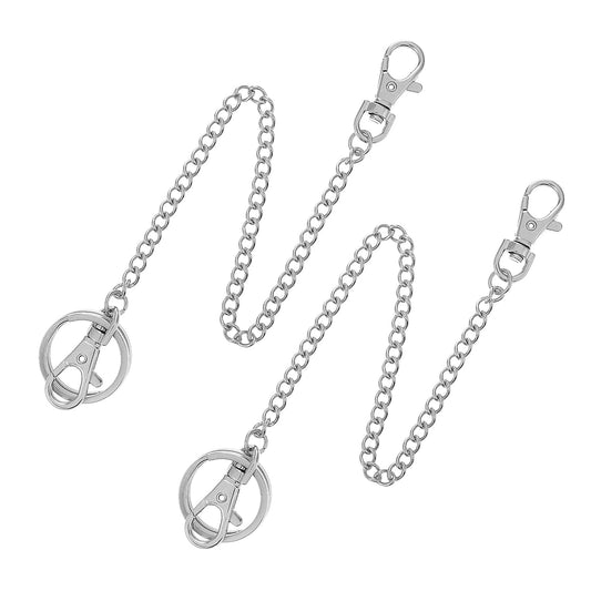 Giantree Metal Keychain, Heavy Duty Key Ring with Belt Clips Pocket Keychain with Lobster Clasp for Men and Women (2pcs-25cm)