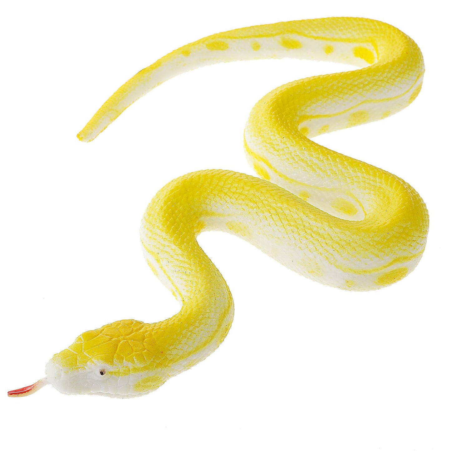 Amaxiu Realistic Toy Snakes, Rubber Fake Snake Prank Props Snakes Model Snakes Figures Scare Animals Python Figurines for Halloween Party Decor (Gold)
