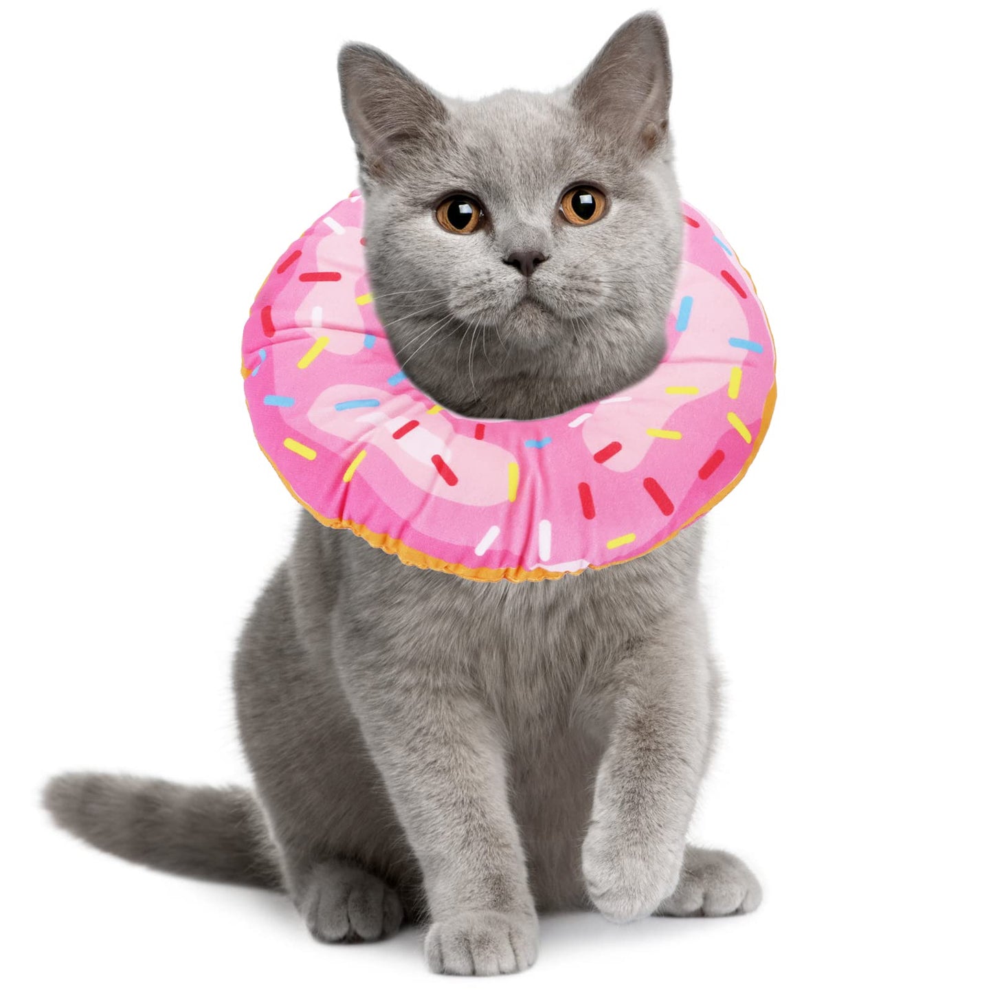 cobee Adjustable Cat Recovery Collar, Cute Cat Donut Collar Soft Cat Cone Collar Kitten Pillow Elizabeth Neck Kitten Collar After Surgery Wound Healing Protective Cone Collars for Small Medium Cats